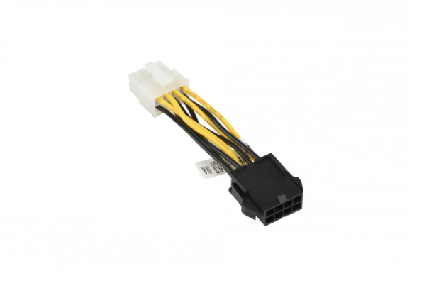 Кабель Supermicro CBL-PWEX-0663 PCIe 8 pin male (black) to CPU 8 pin female (white) power adapter, 5cm, 18AWG, 1 cable per passive GPU