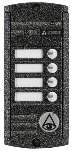   Xcom-Shop Вызывная панель Activision AVP-454 (PAL) (серебряный антик) 4-х проводная, антивандальная накладная 4-х абонентная, с ИК подветкой 0,6 – 3м, матрица 1