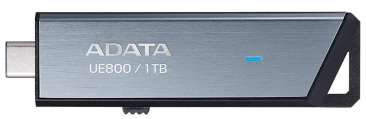 ADATA Накопитель USB 3.2 1TB A-Data AELI-UE800-1T-CSG Elite UE800, TypeC, серый, металлич.1000/1000 Mb/s