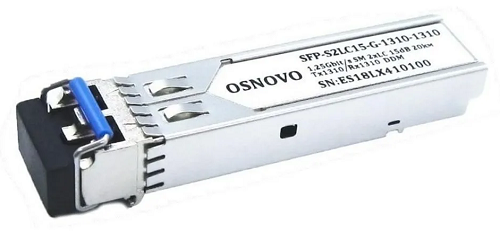 Модуль OSNOVO SFP-S2LC15-G-1310-1310 2хLC, одном., 1.25Гбит/с, 20км
