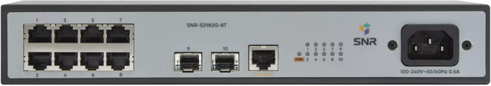 Коммутатор управляемый SNR SNR-S2982G-8T L2, 8*10/100/1000Base-T, 2*100/1000BASE-X (SFP)