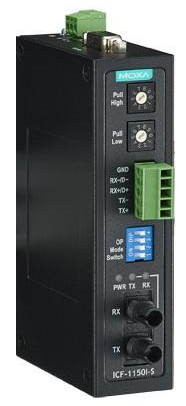 Преобразователь MOXA ICF-1150I-S-ST Industrial RS-232/422/485 to Fiber Optic Converter, ST Single mode, with 2kV 2-way Isolation