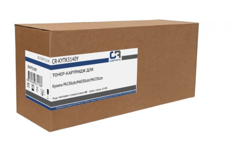 Тонер-картридж CopyRite CR-KYTK5140Y для Kyocera P6130cdn/M6030cdn/M6530cdn, TK-5140Y, 5000 стр, yellow