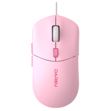 Мышь Dareu LM121 Pink розовая, DPI 800/1600/2400/6400, RGB, 1,8м