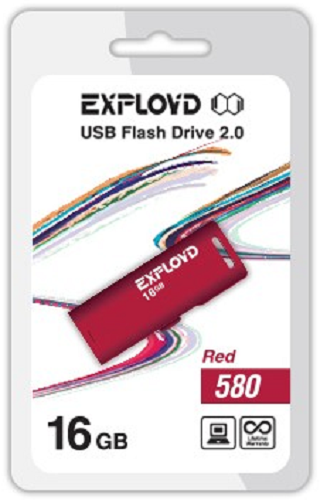 Накопитель USB 2.0 16GB Exployd 580 красный