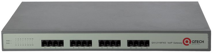 Шлюз QTECH QVI-2116 v.2 16*FXS, 4*10/100BASE-T (LAN), 1 консольный порт RS-232, вcтроенный БП, 100-240В AC