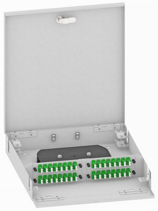 Кросс оптический настенный TopLAN КРН-Top-64LC/A-OS2-GY 64 LC/APC адаптера, одномодовый, укомплектованный