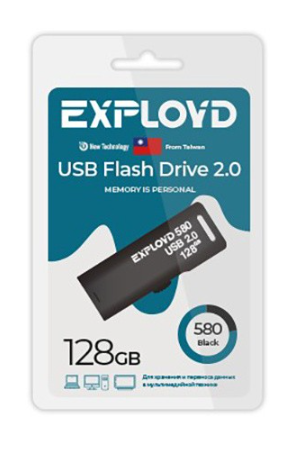 Накопитель USB 2.0 128GB Exployd EX-128GB-580-Black 580 чёрный