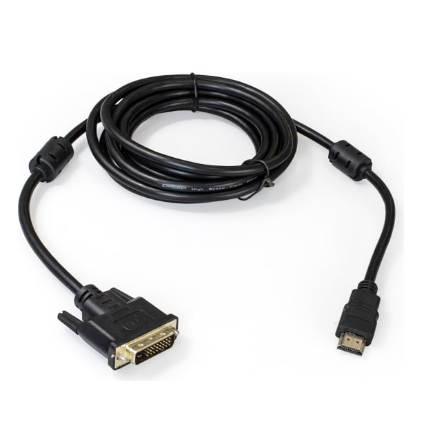 Кабель HDMI-DVI-D Exegate EX-CC-HDMIM-DVI2M-2.0 EX294673RUS (19M/(24+1)M, dual link, 2м, позолоченные контакты)