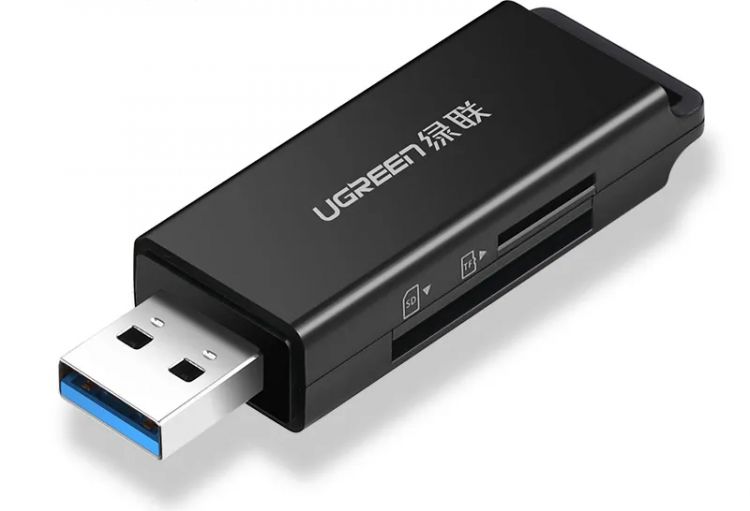 Карт-ридер UGREEN 40752 USB 3.0 to TF + SD, черный