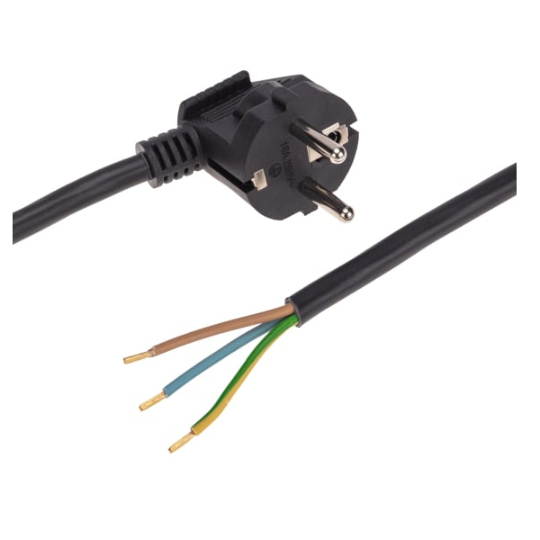 Провода и шнуры различного назначения Кабель электрический Rexant 11-1324 с вилкой ПВС 3х1,5 мм2 1,5м (черный)