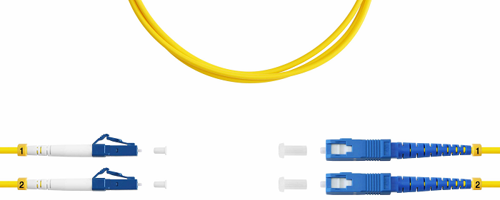 Патч-корд волоконно-оптический TELCORD ШОС-2x3.0-2LC/U-2SC/U-SM-7м-LSZH-YL duplex LC/UPC-SC/UPC, SM 9/125 (G652D), 3.0 мм, LSZH, 7м