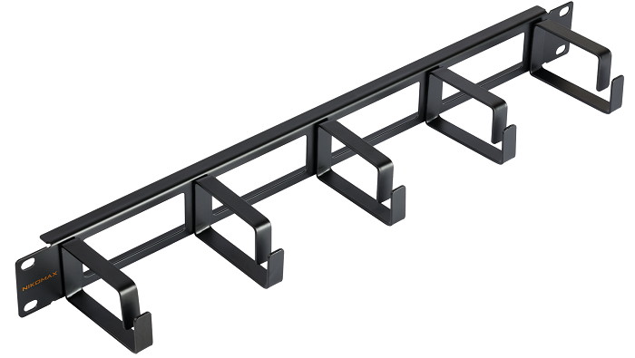 Кабельный организатор NIKOMAX NMC-OK600H-1U-BK-2 19 1U, глубина колец 60мм, с отверстиями в опорной планке, черный, уп-ка 2шт.