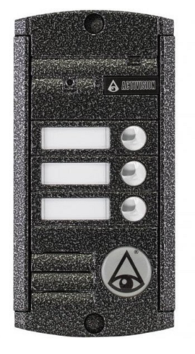   Xcom-Shop Вызывная панель Activision AVP-453 (PAL) (серебряный антик) 4-х проводная, антивандальная накладная 3-х абонентная, с ИК подветкой до 3м, матрица 1/3