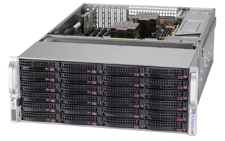 Серверная платформа 4U Supermicro SSG-640P-E1CR36H (2*LGA4189, C621A, 16*DDR4 (3200), 36*3.5 hot-swap SATA3/SAS3, M.2, 4*PCIE, 2*10Glan, IPMI lan, 2*