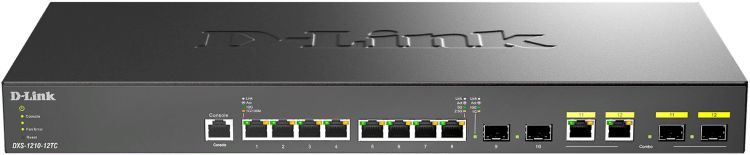 Коммутатор D-link DXS-1210-12TC/B1A 8x10GBase-T, 2x10GBase-X SFP+, 2xCombo 10GBase-T/10GBase-X SFP+, L2+, 19