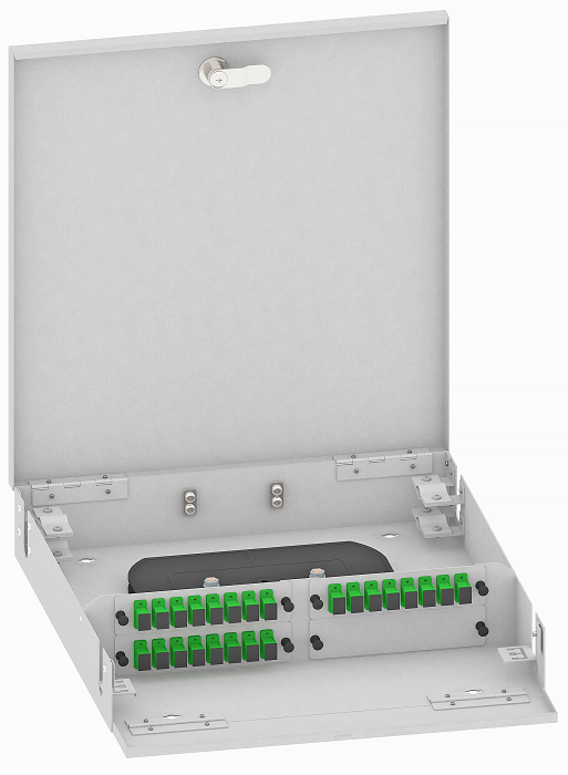 Кросс оптический настенный TopLAN КРН-Top-24SC/A-OS2-GY 24 SC/APC адаптеров, одномодовый, укомплектованный