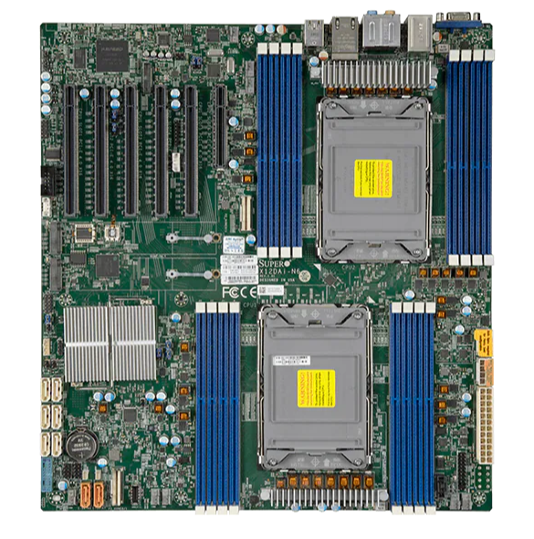 LGA 4189  Xcom-Shop Материнская плата E-ATX Supermicro MBD-X12DAI-N6-B 2*LGA4189, C621A, 16*DDR4 (3200), 8*SATA 6G RAID, 2*M.2, 6*PCIE, 2*Glan, IPMI lan, D-Sub, COM, 5*US