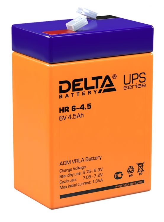 Батарея Delta HR 6-4.5 6В, 4.5Ач, 70мм/47мм/107мм