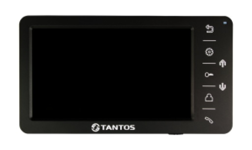 Видеодомофон Tantos Amelie (Black) - 4 цветной аналоговый 7 handfree, встроенный коммутатор на 4 вызывные панели (Панель1)