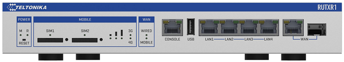 Маршрутизатор промышленный Teltonika Networks RUTXR1 LTE Cat6, 1xRJ45 WAN 1Gbps, 4xRJ45 LAN 1Gbps, WiFi 2.4/5GHz 802.11b/g/n/ac Wave 2 MU-MIMO, USB 2.