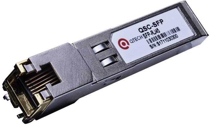 Трансивер QTECH QSC-SFP+10GEA медный интерфейс RJ45, длина сегмента 30 м, 10Гбит/c