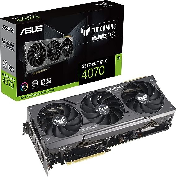 Видеокарта PCI-E ASUS GeForce RTX 4070 TUF Gaming OC (TUF-RTX4070-O12G-GAMING) 12GB GDDR6X 192bit 5nm 1920/21000MHz HDMI/3*DP