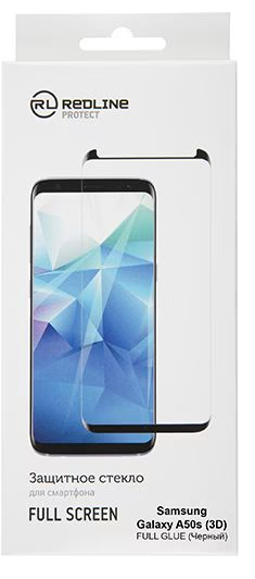 Защитное стекло Red Line УТ000018626 для Samsung Galaxy A50s, 3D, tempered glass FULL GLUE, чёрная рамка