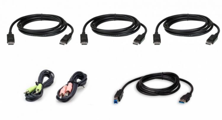 Комплект Aten 2L-7D02UDPX6 KVM-кабелей USB DisplayPort для KVM-переключателя с поддержкой 3-х дисплеев (1.8м)