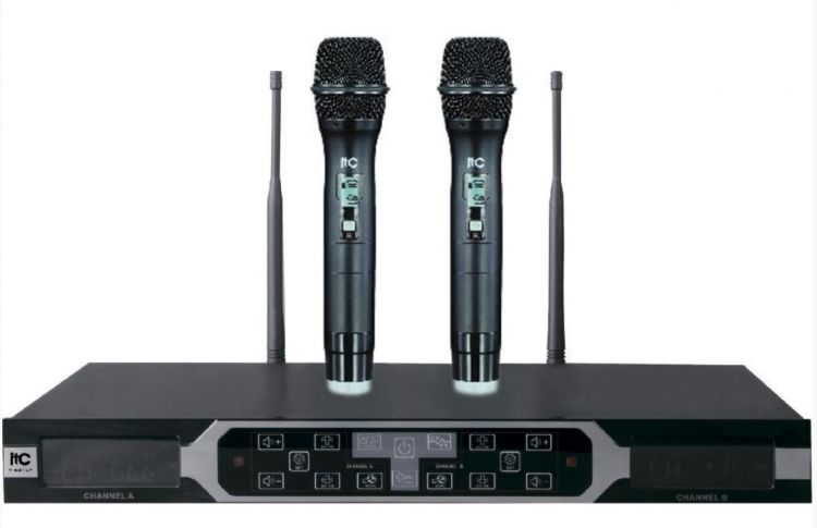   Xcom-Shop Радиосистема ITC T-521UF UHF двухканальная радиосистема с двумя ручными микрофонами. Touch screen на передней панели для управления. Частотный диапазо