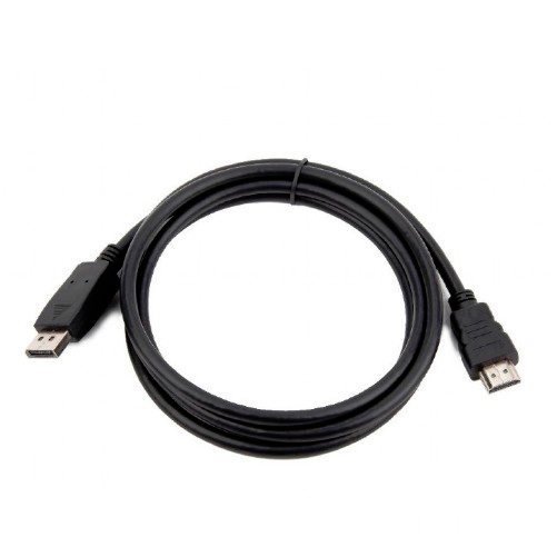 Кабель интерфейсный DisplayPort-HDMI BION BXP-CC-DP-HDMI-018 20M/19M, однонаправленный конвертор сигнала с DisplayPort в HDMI, экран, 1,8м, черный