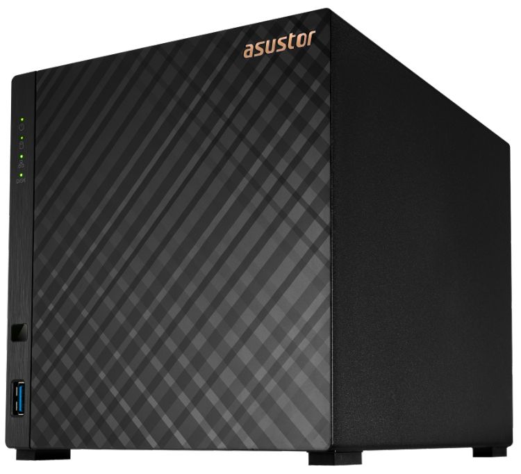 Сетевой накопитель данных ASUSTOR AS1104T 4-Bay NAS/CPU (2Core) 1.4GHz/1GB/noHDD/LFF(HDD,SSD)/1GbE(LAN)/2*USB3.2