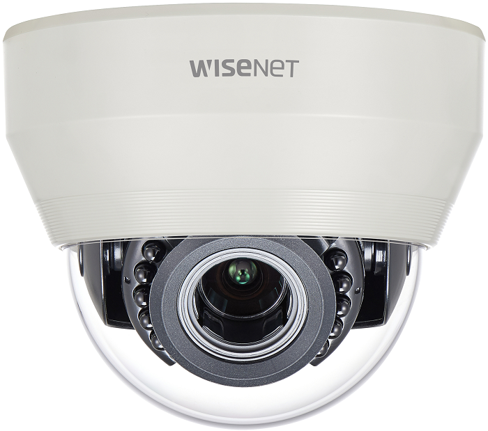 Видеокамера Wisenet HCD-6080R мультиформатная внутренняя купольная высокого разрешения FULL HD 1080p AHD / TVI / CVI / CVBS, с функцией день-ночь (эл.
