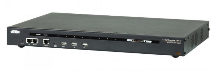 Консольный сервер Aten SN0108CO-AXA-G удаленного управления, RS232, 8 портов RJ45, TCP/IP, без шнуров, (двойное питание;автоопределение типа подкл. ус