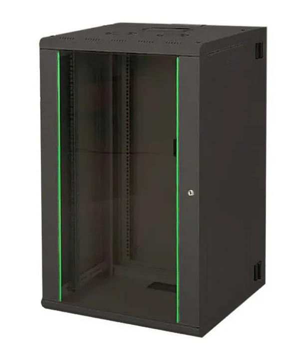 Шкаф настенный LANDE LN-PR20U6045-BL-111 PROline, 20U 19, 600x450x1001мм, дверь стекло, съемные стенки, цвет чёрный