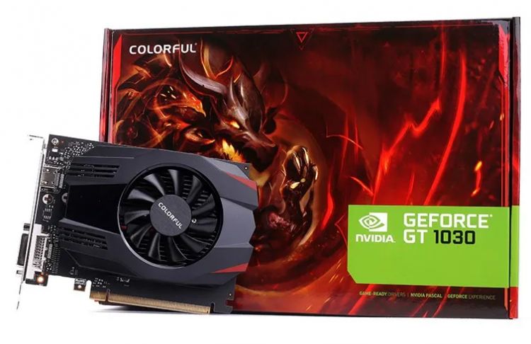 Видеокарта PCI-E Colorful GeForce GT 1030 (GT1030 2G V3) 2GB GDDR5 64bit 14nm 1228/6000MHz VGA/HDMI