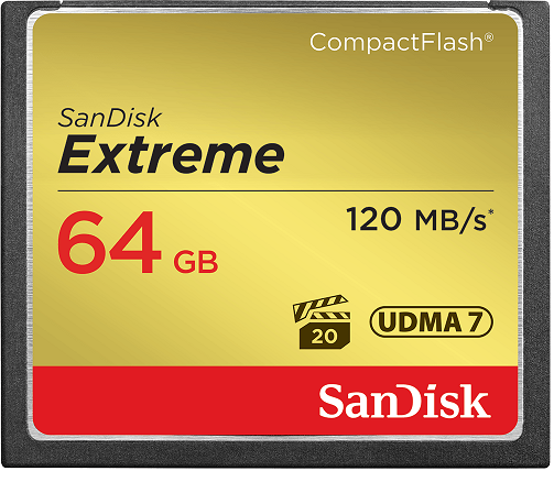 Compact Flash (CF) Карта памяти 64GB SanDisk SDCFXSB-064G-G46 Extreme CF 120MB/s, 85MB/s write, UDMA7