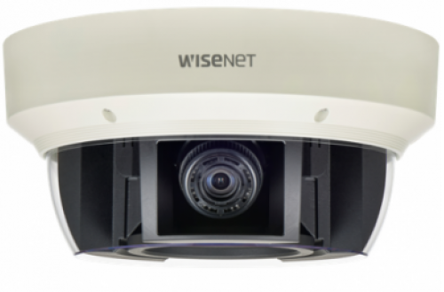 Видеокамера IP Wisenet PNM-9081VQP 1/1.8 CMOS х 4 независимых видеомодуля; моторизованные 3.6 ~ 9.4 мм, панорамная 360°, антивандальная, 20Мпикс., с