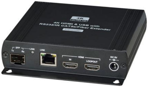 HDMI по Ethernet Удлинитель SC&T HKM01-4K HDMI KVM (комплект приёмник + передатчик) по Ethernet до 140м (CAT5e), до 150м (CAT6). Позволяет передавать HDMI(1.4, до 4K(3