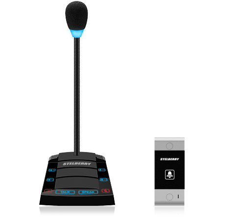 Переговорное устройство Stelberry S-520 Цифровое дуплексное клиент-кассир с функцией громкого оповещения, с возможностью переключения на режим «Симп