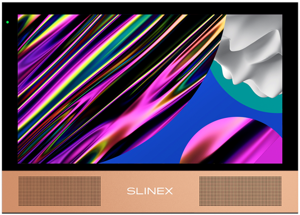 Видеодомофон Slinex Sonik 7 (Black+Pink Gold) цветной, настенный, 7 сенсорный IPS TFT LCD дисплей 16:9, разрешение экрана 1024х600