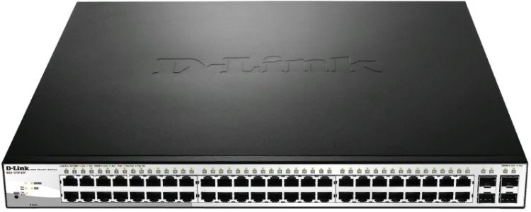 Коммутатор PoE D-link DGS-1210-52MP/F3A WebSmartPro, 48x10/100/1000Mbp PoE (370 Вт), 4xSFP, 19''