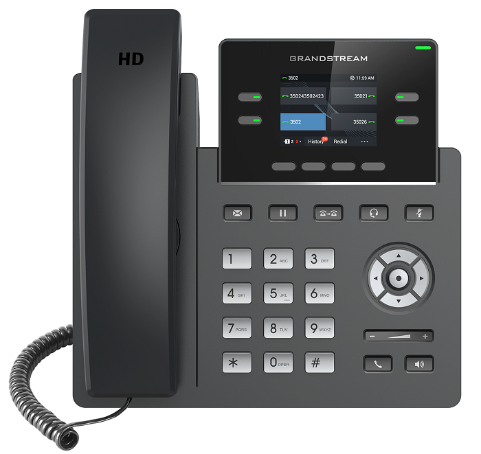 IP Телефоны  Xcom-Shop Телефон VoiceIP Grandstream GRP-2612P 2 SIP аккаунта, 2хEthernet, 10/100, дисплей 2,4 цветной, книга на 1000 контактов,POE, Opus, без блока питания