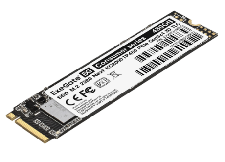 Накопитель SSD M.2 2280 Exegate EX282316RUS Next KC2000TP480 480GB PCI-Express Gen3 x4 TLC 3D NAND 1500/1100MB/s MTBF 2M
