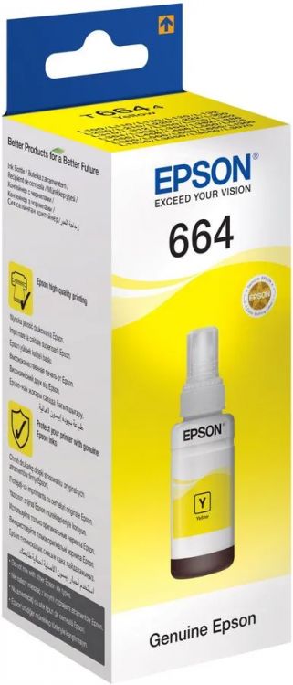 Контейнер с чернилами Epson C13T664498 T6644, 70 мл., 7500 к., желтый