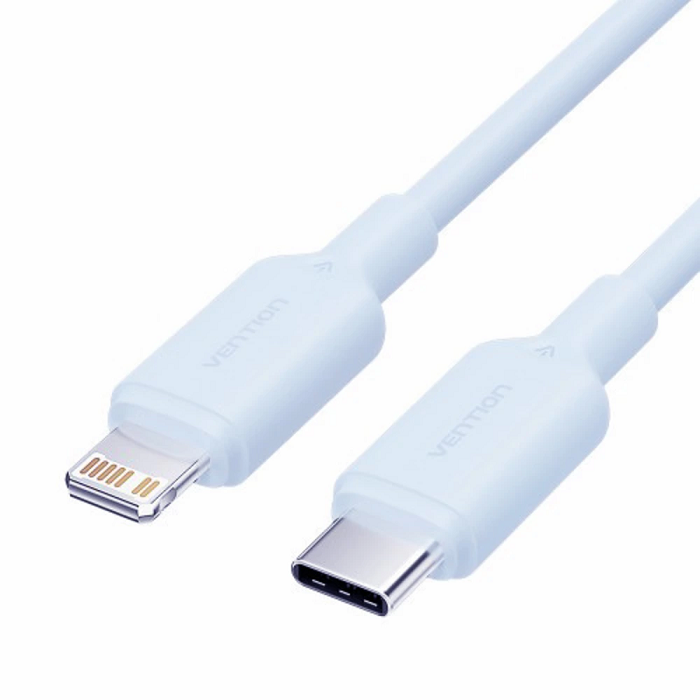 Кабель Vention LAKSF USB 2.0 CM/Lightning 8M для iPad/iPhone 3A - 1м. Голубой