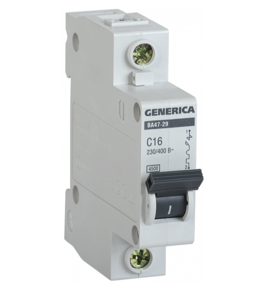 Автоматический выключатель IEK MVA25-1-006-C Generica 6A тип C 4.5kA 1П 230/400В 1мод серый (1шт)