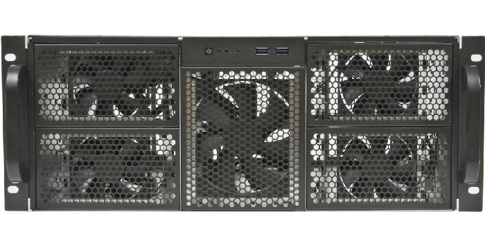 Корпус серверный 4U Procase RE411-D0H17-E-55 черный, 0x5.25+17HDD, без БП, глубина 550мм,MB EATX 12x13