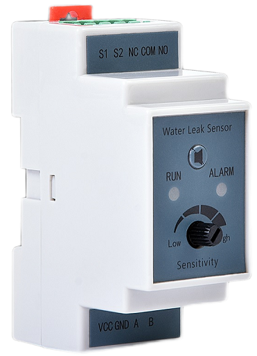 Модуль ЦМО R-WL-1S обнаружения протечки, реле NO/NC + Modbus, установка на DIN-рейку, питание 10-30 VDC