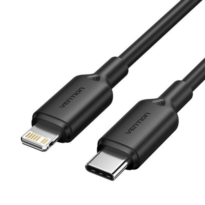 Кабель Vention LAKBF USB 2.0 CM/Lightning 8M для iPad/iPhone 3A - 1м. Черный